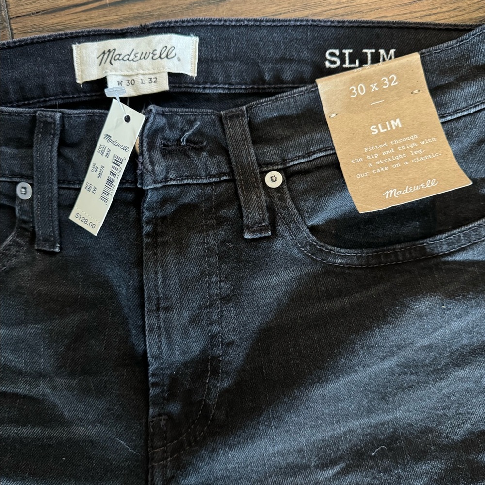 Madewell Slim Fit Jeans in Everton Wash Black J9523 - Picture 7 of 13